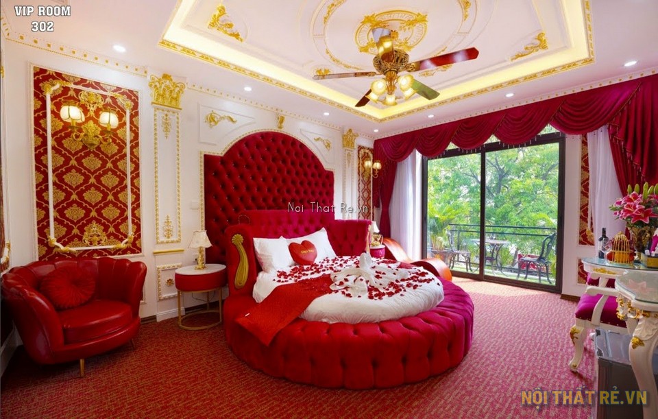 thảm trải sàn hoa văn ALT dùng cho phòng khách sạn màu đỏ